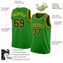 Load image into Gallery viewer, Custom Grass Green Black-Gold Authentic Basketball Jersey