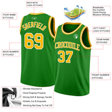 Load image into Gallery viewer, Custom Grass Green Gold-White Authentic Basketball Jersey
