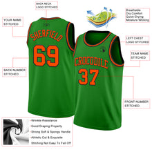 Load image into Gallery viewer, Custom Grass Green Orange-Black Authentic Basketball Jersey