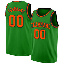 Load image into Gallery viewer, Custom Grass Green Orange-Black Authentic Basketball Jersey