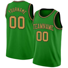Load image into Gallery viewer, Custom Grass Green Old Gold-Black Authentic Basketball Jersey