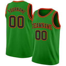 Load image into Gallery viewer, Custom Grass Green Black-Orange Authentic Basketball Jersey