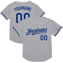 Load image into Gallery viewer, Custom Gray Royal Mesh Authentic Throwback Baseball Jersey