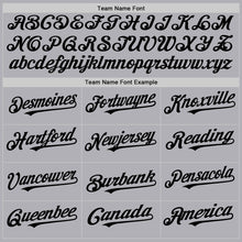 Load image into Gallery viewer, Custom Gray Black Mesh Authentic Throwback Baseball Jersey