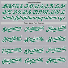 Load image into Gallery viewer, Custom Gray Kelly Green-Black Mesh Authentic Throwback Baseball Jersey