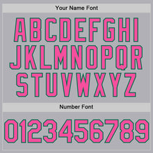 Load image into Gallery viewer, Custom Gray Pink-Kelly Green Mesh Authentic Throwback Baseball Jersey