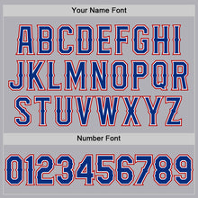 Load image into Gallery viewer, Custom Gray Royal-Red Mesh Authentic Throwback Baseball Jersey