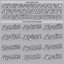 Load image into Gallery viewer, Custom Gray White-Black Mesh Authentic Throwback Baseball Jersey