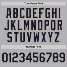 Load image into Gallery viewer, Custom Gray Navy-Old Gold Mesh Authentic Throwback Baseball Jersey