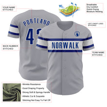 Load image into Gallery viewer, Custom Gray Royal-White Authentic Baseball Jersey