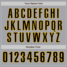 Load image into Gallery viewer, Custom Gray Black-Gold Authentic Baseball Jersey