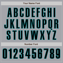 Load image into Gallery viewer, Custom Gray Black-Teal Authentic Baseball Jersey