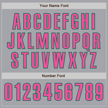 Load image into Gallery viewer, Custom Gray Pink-Kelly Green Authentic Baseball Jersey