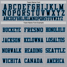 Load image into Gallery viewer, Custom Gray Black-Blue Mesh Authentic Throwback Football Jersey