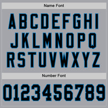 Load image into Gallery viewer, Custom Gray Black-Blue Mesh Authentic Throwback Football Jersey