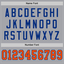 Load image into Gallery viewer, Custom Gray Orange-Royal Mesh Authentic Throwback Football Jersey