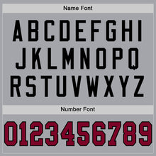 Load image into Gallery viewer, Custom Gray Maroon-Black Mesh Authentic Throwback Football Jersey