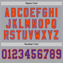 Load image into Gallery viewer, Custom Gray Purple-Orange Mesh Authentic Throwback Football Jersey