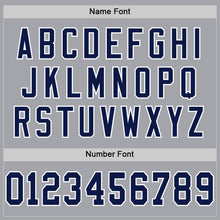 Load image into Gallery viewer, Custom Gray Navy-White Mesh Authentic Throwback Football Jersey