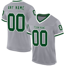 Load image into Gallery viewer, Custom Gray Green-White Mesh Authentic Throwback Football Jersey