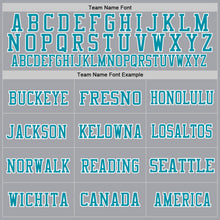 Load image into Gallery viewer, Custom Gray Teal-White Mesh Authentic Throwback Football Jersey