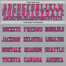 Load image into Gallery viewer, Custom Gray Light Blue Black-Pink Mesh Authentic Throwback Football Jersey