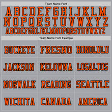 Load image into Gallery viewer, Custom Gray Orange-Black Mesh Authentic Throwback Football Jersey