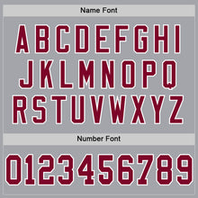 Load image into Gallery viewer, Custom Gray Maroon-White Mesh Authentic Throwback Football Jersey