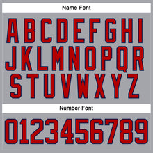 Load image into Gallery viewer, Custom Gray Red-Navy Hockey Lace Neck Jersey