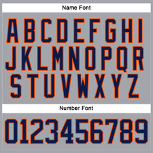 Load image into Gallery viewer, Custom Gray Navy-Orange Hockey Lace Neck Jersey
