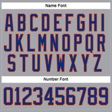 Load image into Gallery viewer, Custom Gray Royal-Orange Hockey Lace Neck Jersey