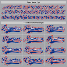 Load image into Gallery viewer, Custom Gray Royal-Red Hockey Lace Neck Jersey