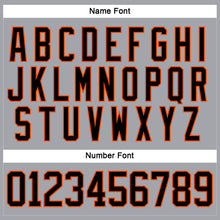 Load image into Gallery viewer, Custom Gray Black-Orange Hockey Lace Neck Jersey