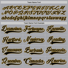 Load image into Gallery viewer, Custom Gray Black-Old Gold Hockey Lace Neck Jersey