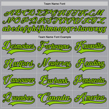 Load image into Gallery viewer, Custom Gray Neon Green-Black Hockey Lace Neck Jersey