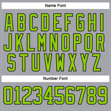 Load image into Gallery viewer, Custom Gray Neon Green-Black Hockey Lace Neck Jersey