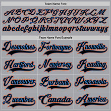 Load image into Gallery viewer, Custom Gray Black Powder Blue-Orange Hockey Lace Neck Jersey