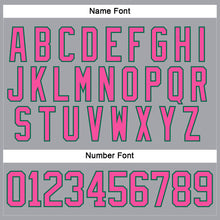 Load image into Gallery viewer, Custom Gray Pink-Kelly Green Hockey Lace Neck Jersey