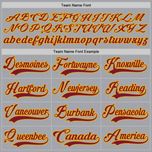 Load image into Gallery viewer, Custom Gray Crimson-Gold Hockey Lace Neck Jersey