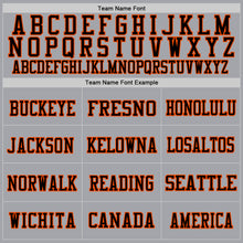 Load image into Gallery viewer, Custom Gray Black-Orange Mesh Authentic Throwback Football Jersey