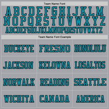 Load image into Gallery viewer, Custom Gray Pink Black-Teal Mesh Authentic Throwback Football Jersey