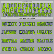 Load image into Gallery viewer, Custom Gray Navy-Neon Green Mesh Authentic Throwback Football Jersey