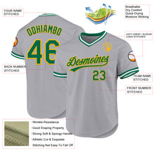 Load image into Gallery viewer, Custom Gray Kelly Green-Gold Authentic Throwback Baseball Jersey