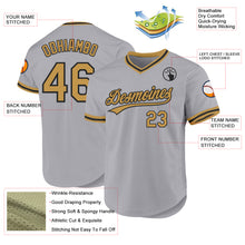 Load image into Gallery viewer, Custom Gray Old Gold-Black Authentic Throwback Baseball Jersey
