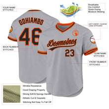 Load image into Gallery viewer, Custom Gray Black-Orange Authentic Throwback Baseball Jersey