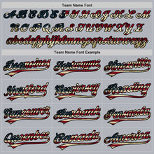 Load image into Gallery viewer, Custom Gray Vintage USA Flag-Black Authentic Throwback Baseball Jersey