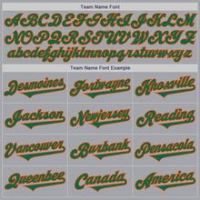 Load image into Gallery viewer, Custom Gray Kelly Green-Orange Authentic Baseball Jersey