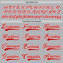 Load image into Gallery viewer, Custom Gray Red-White Hockey Jersey