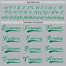 Load image into Gallery viewer, Custom Gray Kelly Green-White Hockey Jersey