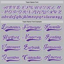 Load image into Gallery viewer, Custom Gray Purple-White Hockey Jersey